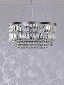 Laura Ashley Rhosill 4 Light Grand Chandelier, Pewter - view 2, Pewter