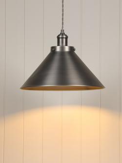 Laura Ashley Rufus Grande Ceiling Light, Nickel, Nickel