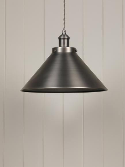 Laura Ashley Rufus Grande Ceiling Light, Nickel - view 2, Nickel