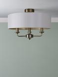 Laura Ashley Sorrento 3 Arm Semi-Flush Ceiling Light, Antique Brass