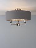 Laura Ashley Sorrento 3 Arm Semi Flush Ceiling Light, Nickel