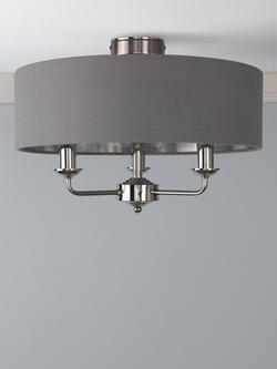 Laura Ashley Sorrento 3 Arm Semi Flush Ceiling Light - view 2, Nickel