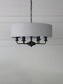 Laura Ashley Sorrento 6 Arm Ceiling Light, Black - view 2, Black
