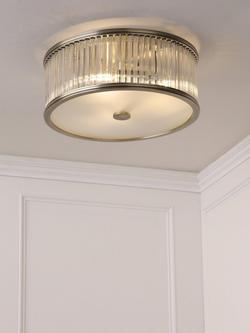 Laura Ashley Sutton 2 Flush Ceiling Light, Antique Brass, Antique Brass