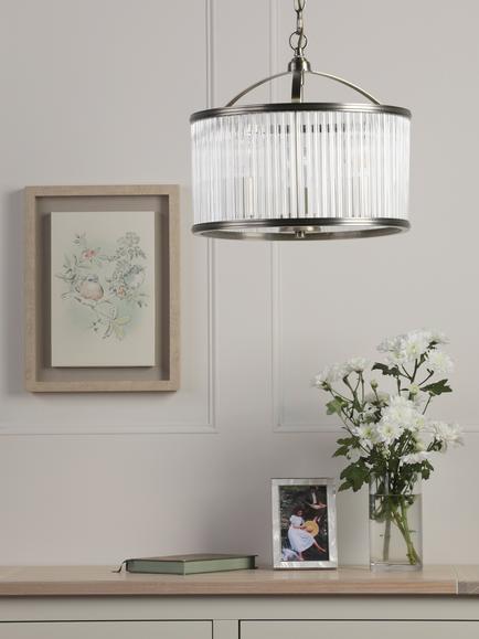Laura Ashley Sutton 3 Ceiling Pendant Light, Antique Brass - view 2, Antique Brass