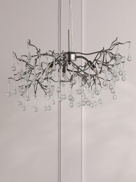 Laura Ashley Willow 3 Arm Ceiling Light, Pewter - view 2, Pewter