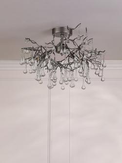 Laura Ashley Willow Semi Flush Ceiling Light, Pewter - view 2, Pewter