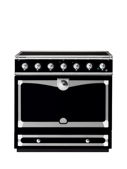 La Cornue CornuFe AlberTine 90cm Electric Range Cooker with Induction Hob, Brilliant Black