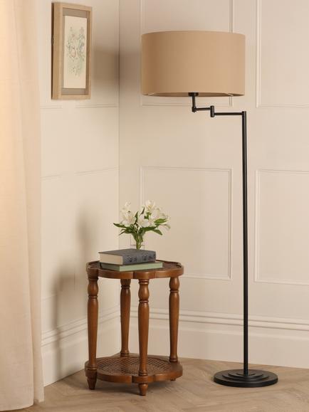 Laura Ashley Marlowe Swing Arm Floor Lamp - view 2, Black