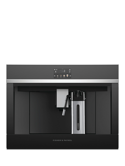 Fisher & Paykel EB60DSX1 Built In Coffee Machine, Black, Black