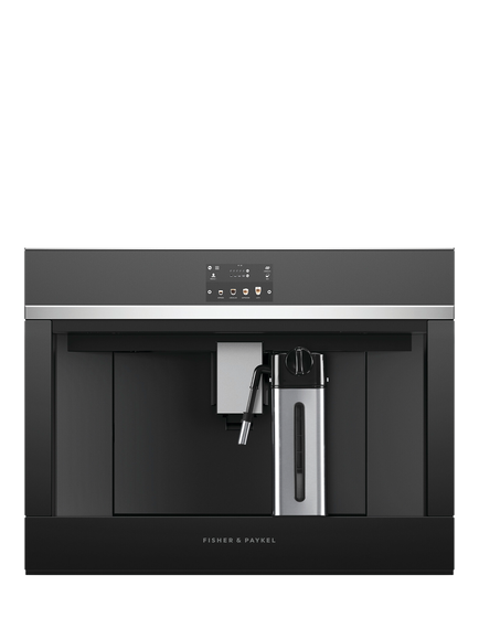 Fisher & Paykel EB60DSX1 Built In Coffee Machine, Black, Black
