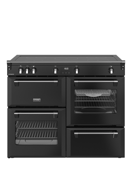 Stoves Richmond 110cm Electric Induction Hob Range Cooker, Black, Black