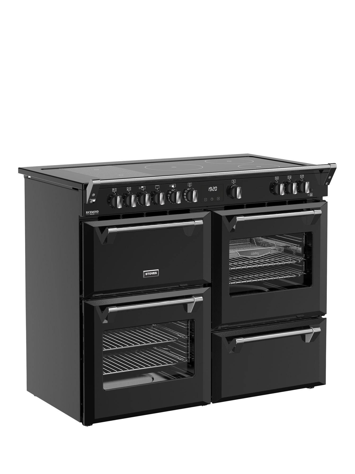 Stoves Richmond Deluxe 110cm Electric Induction Hob Range Cooker Black