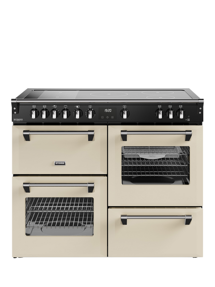 Stoves Richmond Deluxe 110cm Electric Induction Hob Range Cooker, Cream, Cream