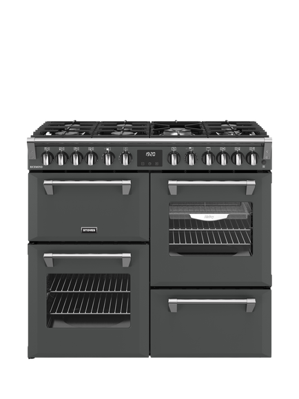 Stoves Richmond 100cm Dual Fuel Gas Hob Range Cooker,  Anthracite, Anthracite