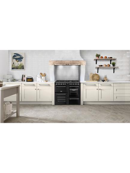 Stoves Richmond Deluxe 100cm Dual Fuel Gas Hob Range Cooker, Black - view 2, Black