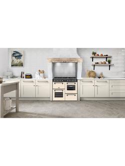 Stoves Richmond Deluxe 100cm Dual Fuel Gas Hob Range Cooker, Cream - view 2, Cream