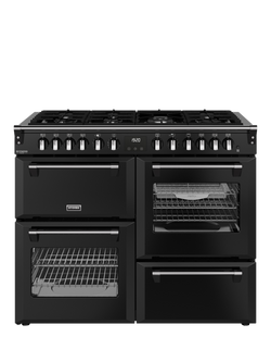 Stoves Richmond Deluxe 110cm Dual Fuel Gas Hob Range Cooker, Black, Black