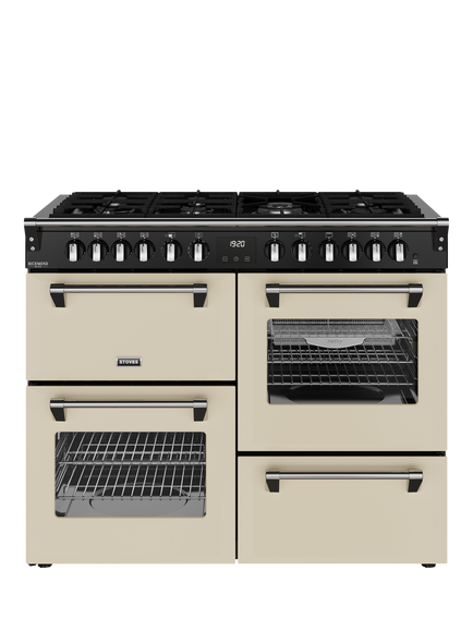 Stoves Richmond Deluxe 110cm Dual Fuel Gas Hob Rang Cooker, Cream, Cream