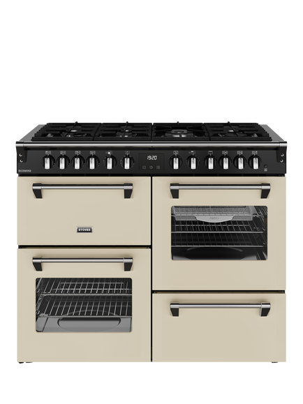 Stoves Richmond 110cm Dual Fuel Gas Hob Range Cooker, Cream, Cream