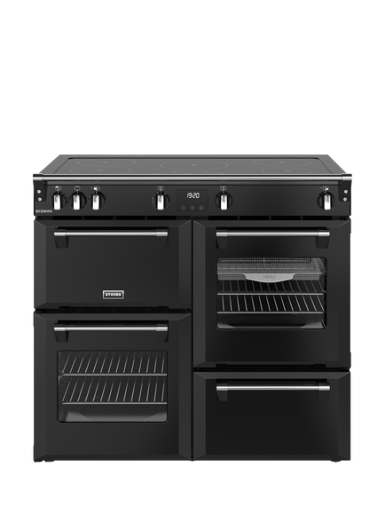 Stoves Richmond 100cm Electric Induction Hob Range Cooker, Black, Black