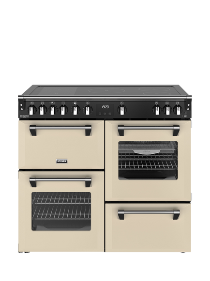 Stoves Richmond Deluxe 100cm Electric Induction Hob Range Cooker, Cream, Cream