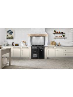 Stoves Richmond Deluxe 90cm Dual Fuel Gas Hob Range Cooker, Black - view 2, Black
