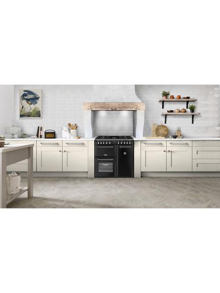 Stoves Richmond Deluxe 90cm Dual Fuel Gas Hob Range Cooker, Black - view 2, Black