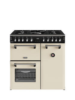 Stoves Richmond Deluxe 90cm Dual Fuel Gas Hob Range Cooker, Cream, Cream