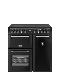 Stoves Richmond Deluxe 90cm Electric Induction Hob Range Cooker, Black, Black