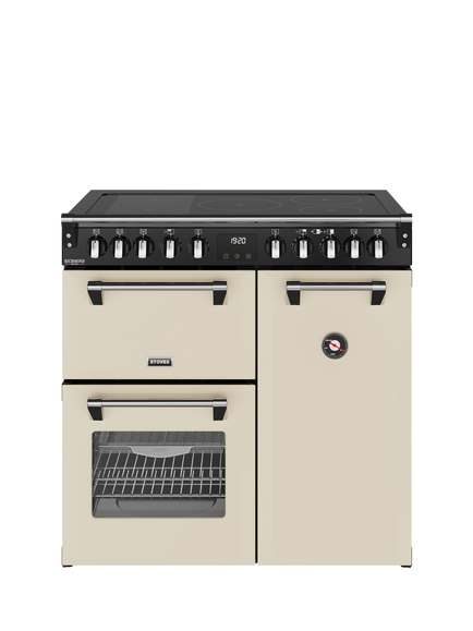 Stoves Richmond Deluxe 90cm Electric Induction Hob Range Cooker, Cream, Cream