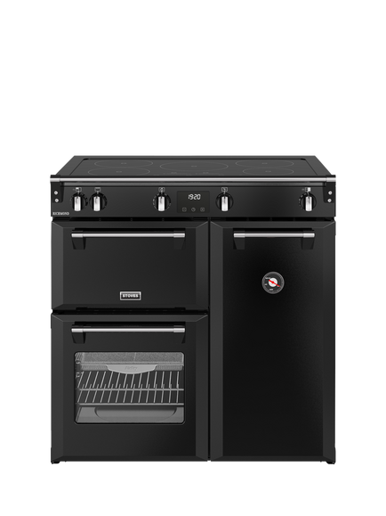 Stoves Richmond 90cm Electric Range Cooker with Induction Hob, Black, Black