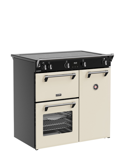 Stoves Richmond 90cm Electric Induction Hob Range Cooker, Cream - view 2, Cream
