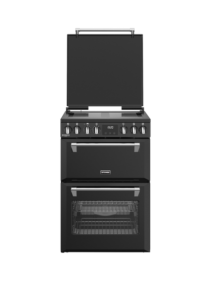Stoves Richmond Deluxe 60cm Electric Induction Hob Range Cooker, Black, Black