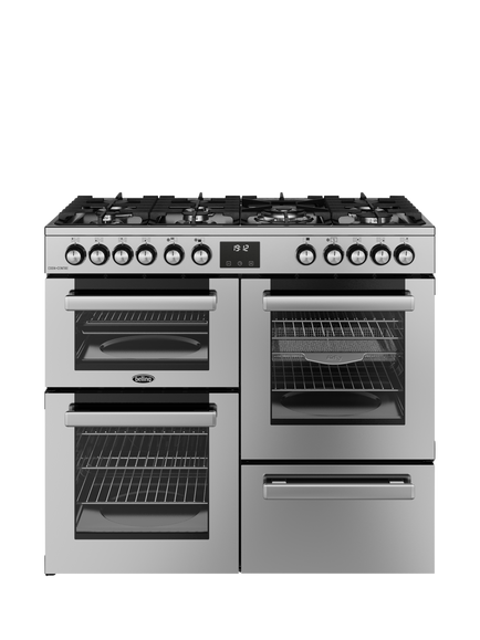 Belling Cookcentre 100cm Dual Fuel Range Cooker, Stainless, Stainless