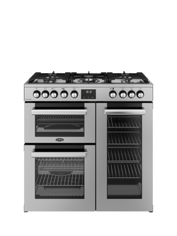 Belling Cookcentre 90cm Gas Hob Range Cooker, Stainless, Stainless