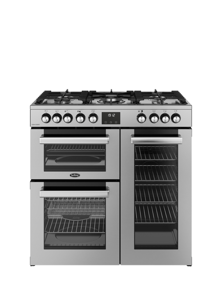 Belling Cookcentre 90cm Gas Hob Range Cooker, Stainless, Stainless