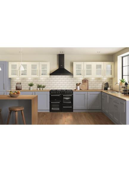 Belling Farmhouse 100cm Dual Fuel Gas Hob Range Cooker, Black - view 2, Black