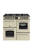 Belling Farmhouse 100cm Dual Fuel Gas Hob Range Cooker, Cream