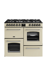 Belling Farmhouse 100cm Dual Fuel Gas Hob Range Cooker, Cream