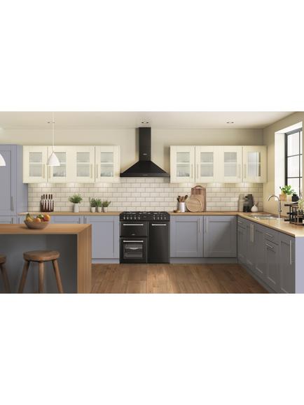 Belling Farmhouse 90DF Dual Fuel Range Cooker, Black - view 2, Black