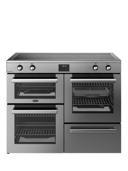 Belling Cookcentre 110cm Electric Induction Hob Range Cooker, Stainless, Stainless