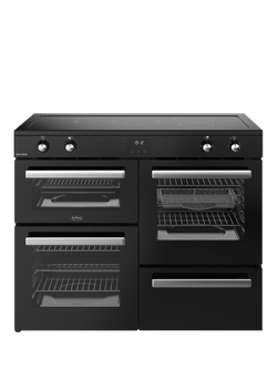 Belling Cookcentre 110cm Electric Induction Hob Range Cooker, Black, Black