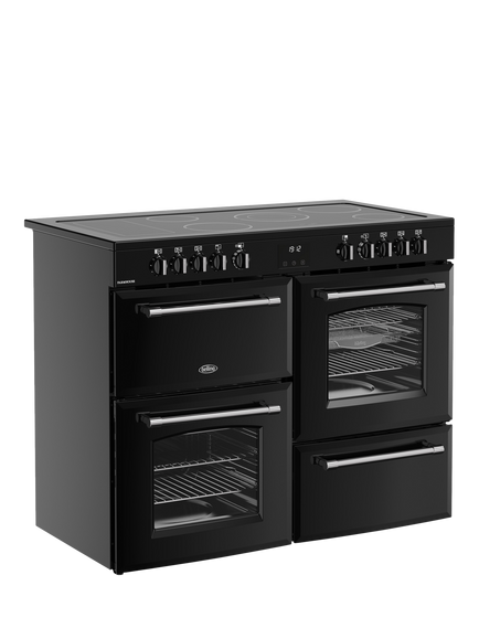 Belling Farmhouse 110cm Electric Ceramic Hob Range Cooker, Black - view 2, Black