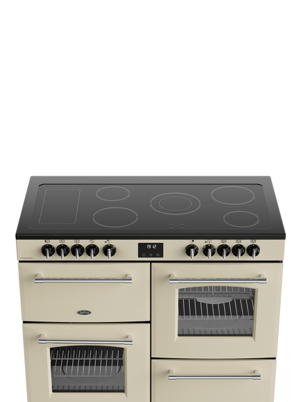Belling Farmhouse 110cm Electric Ceramic Hob Range Cooker, Cream - view 2, Cream
