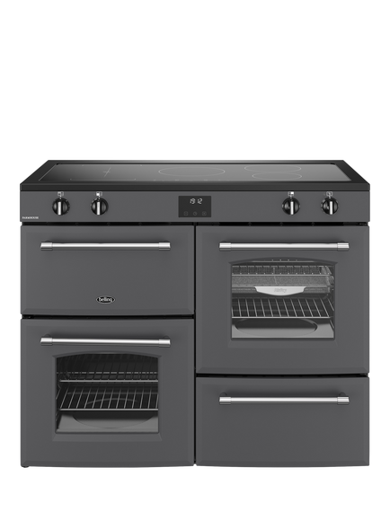 Belling Farmhouse 110cm Electric Induction Hob Range Cooker, Anthracite, Anthracite