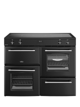 Belling Farmhouse 110cm Electric Induction Hob Range Cooker, Black