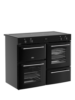 Belling Farmhouse 110cm Electric Induction Hob Range Cooker, Black - view 2, Black