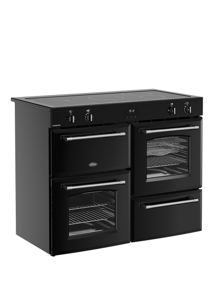 Belling Farmhouse 110cm Electric Induction Hob Range Cooker, Black - view 2, Black