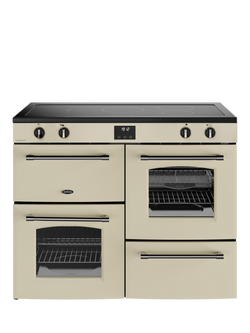 Belling Farmhouse 110cm Electric Induction Hob Range Cooker, Cream, Cream